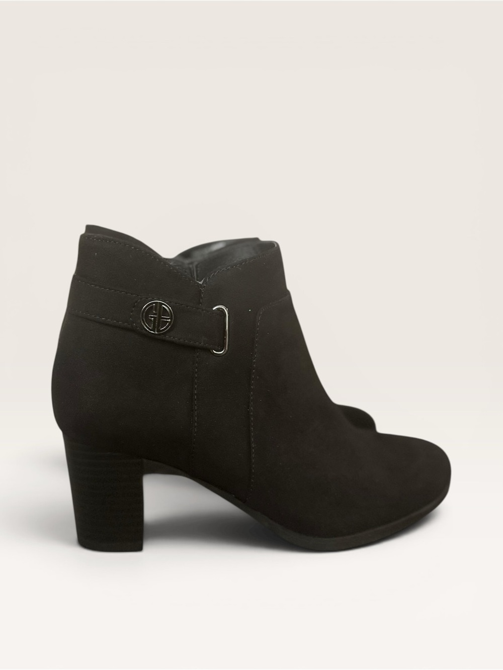 Giani Bernini Black Suede Ankle Boot with Block Heel